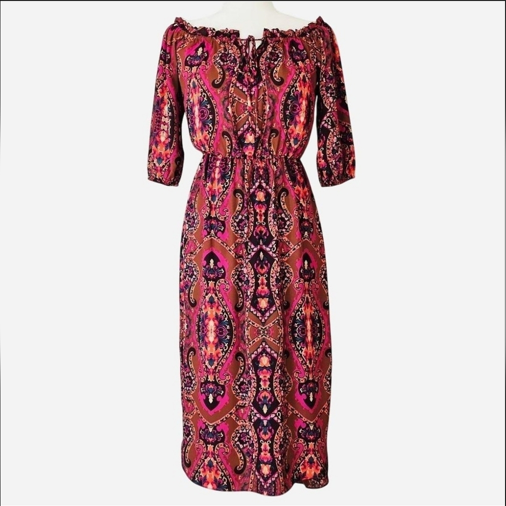 EVERLY Women's Size S Multicolor Boho Print Dress